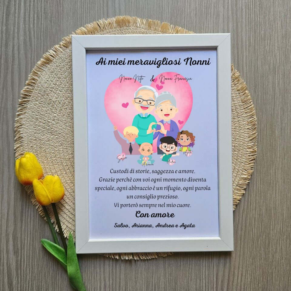 Quadretto Personalizzato per Nonni – “Il nostro amore per voi”