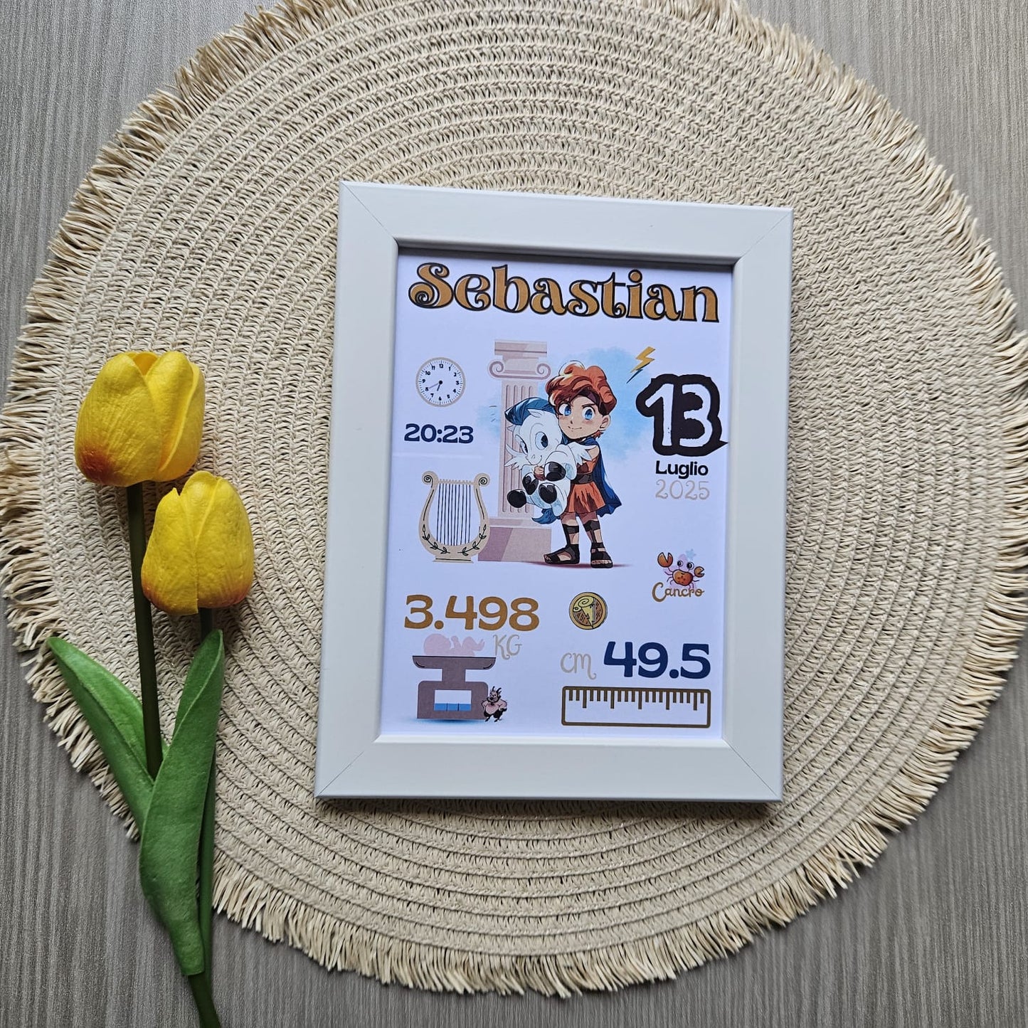 Cornice Nascita - Cartoni Baby