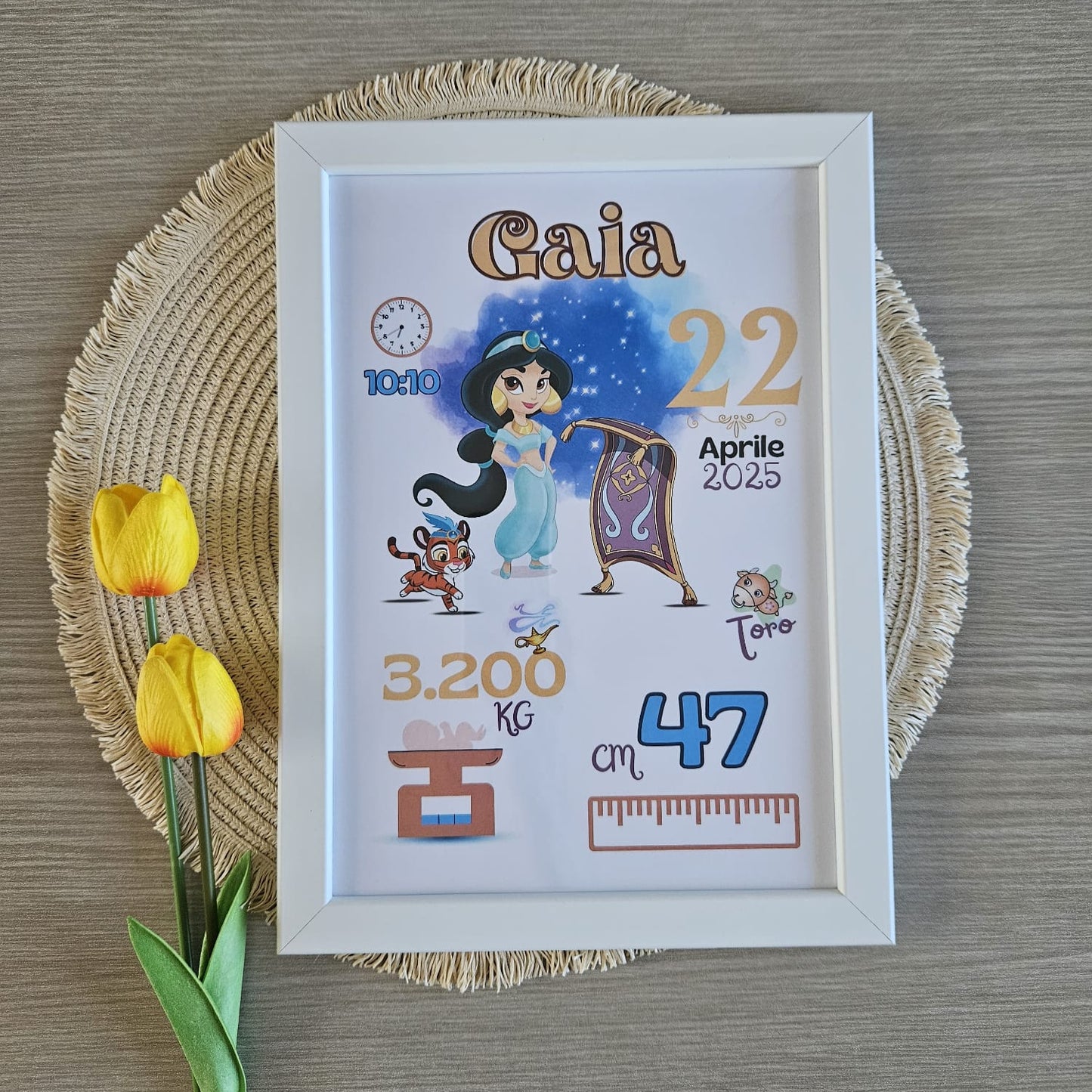 Cornice Nascita - Principesse Baby