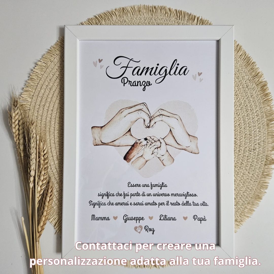Le nostre cornici sono perfette sia da appendere che come soprammobile, ogni quadretto è un omaggio alla vostra famiglia, personalizzabile con le vostre date speciali.
