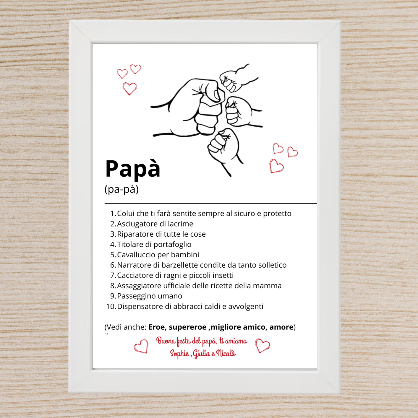 Cornice Personalizzata per il Papà
