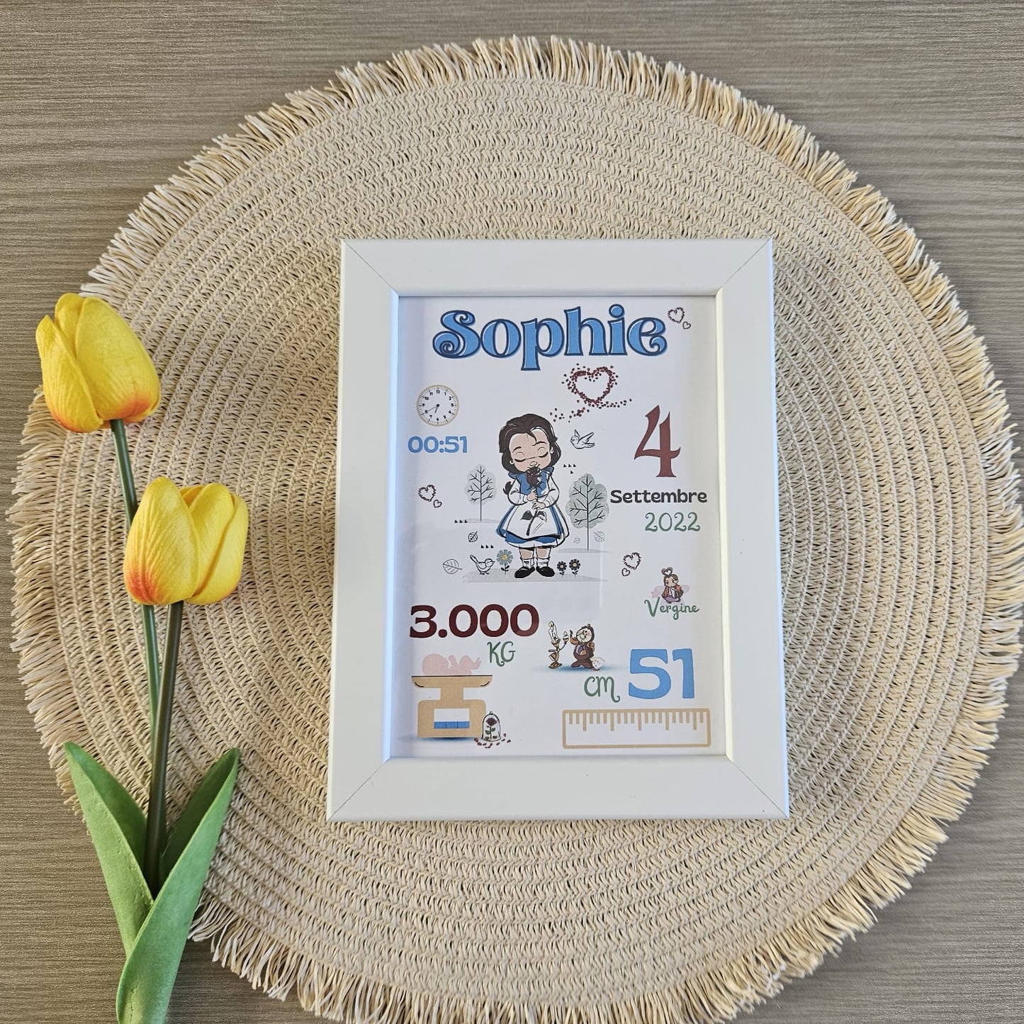 Cornice Nascita - Principesse Baby