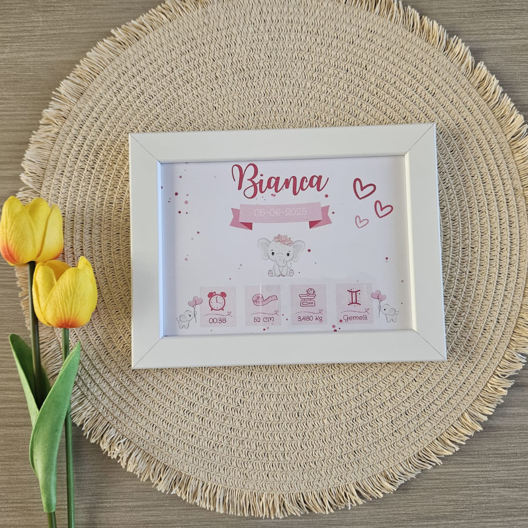 Le nostre cornici sono perfette sia da appendere che come soprammobile, ogni quadretto è un omaggio alla vostra famiglia, personalizzabile con le vostre date speciali.