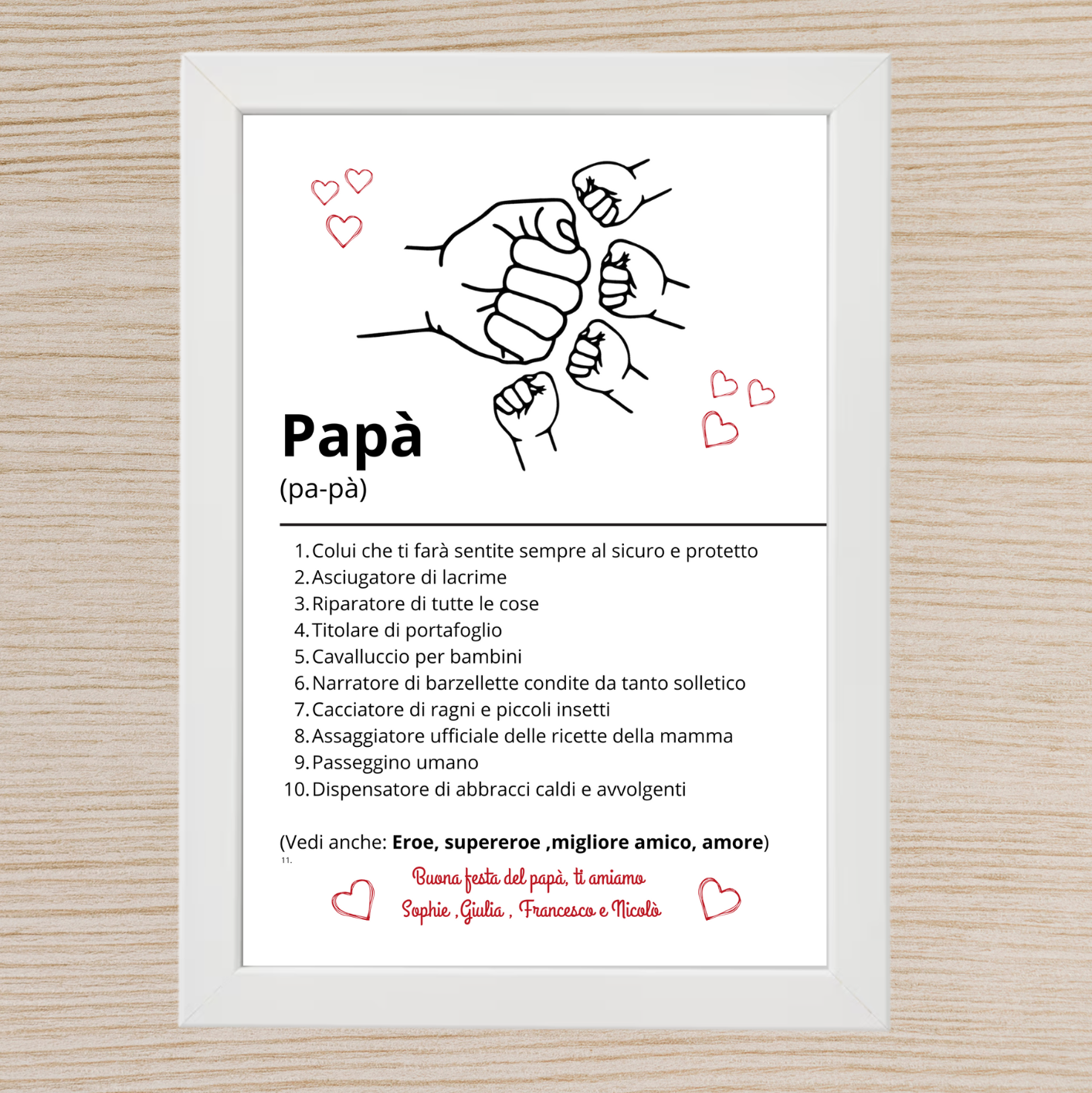 Cornice Personalizzata per il Papà