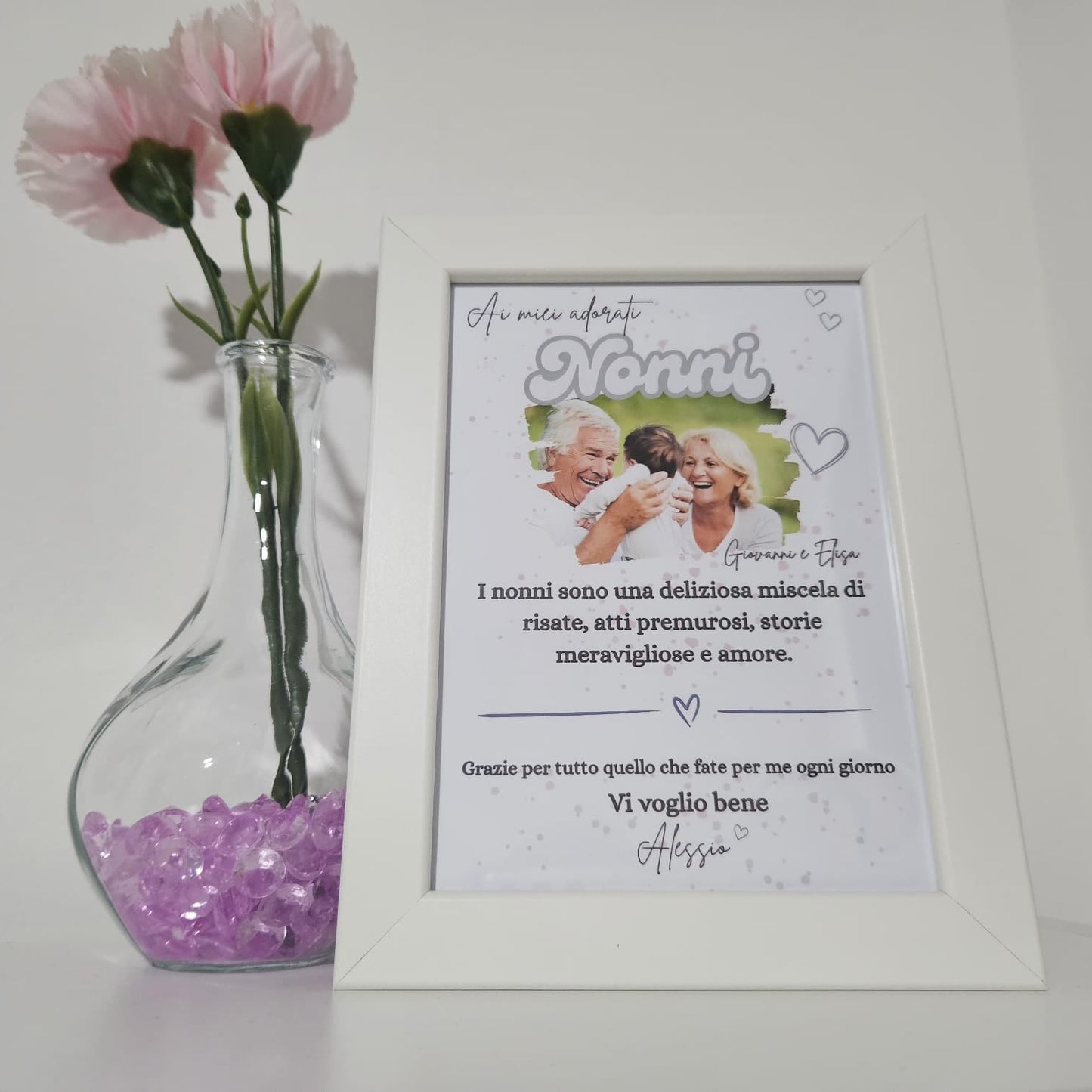 Quadretto Personalizzato per Nonni – “Il nostro amore per voi con Foto”