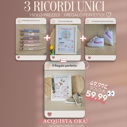 Bundle dei Sogni : Cornice+Catenella Portaciuccio+Scarpette