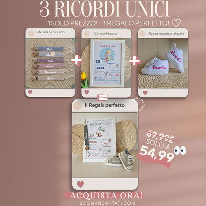 Bundle dei Sogni : Cornice+Catenella Portaciuccio+Scarpette