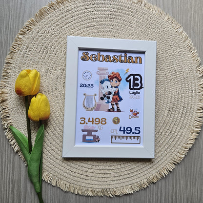 Cornice Nascita - Cartoni Baby