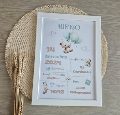 Cornice personalizzata Orsetto