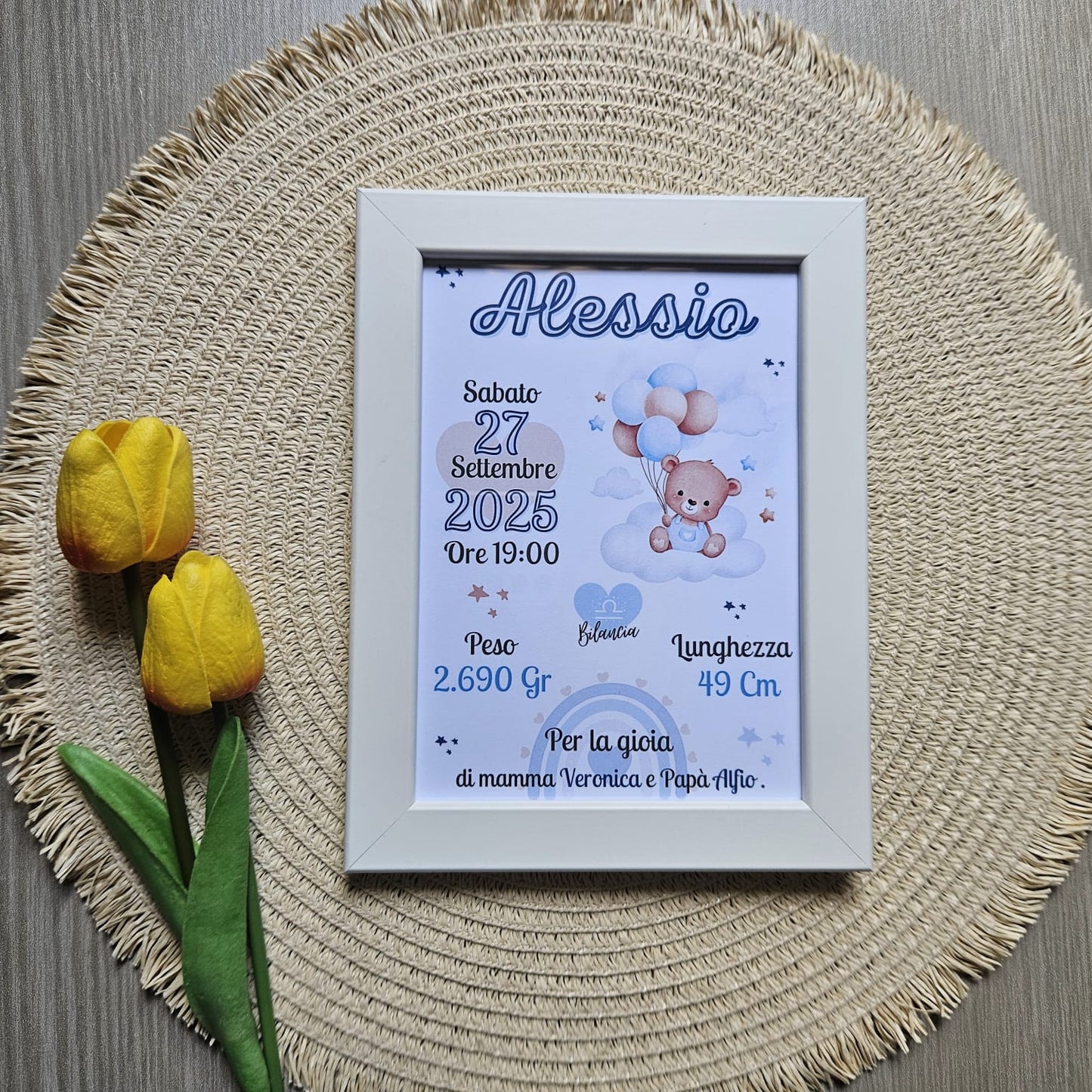 Cornice Nascita- Orso nuvoletta