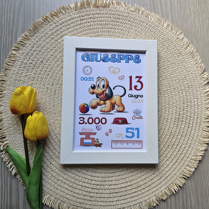 Cornice Nascita - Cartoni Baby