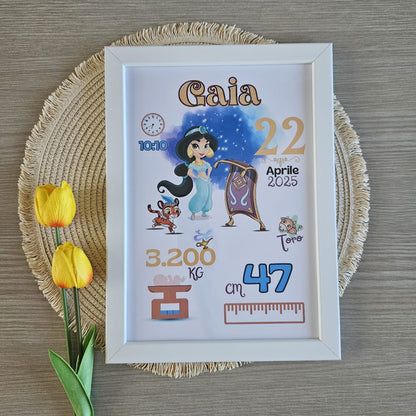 Cornice Nascita - Principesse Baby