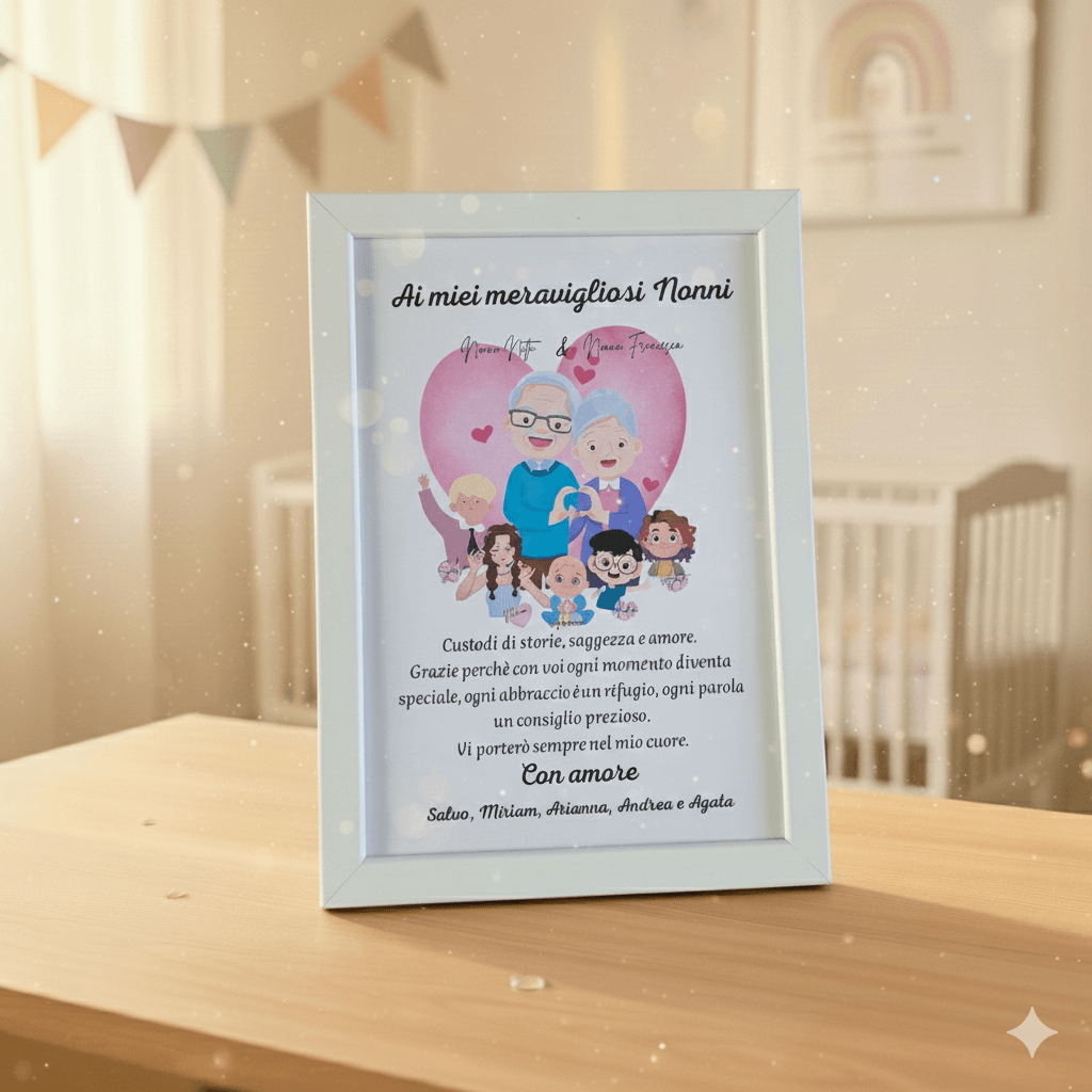Quadretto Personalizzato per Nonni – “Il nostro amore per voi”