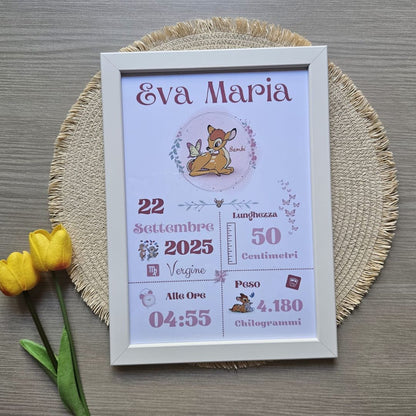 Cornice personalizzata -Prima nascita - Cartoni iconici