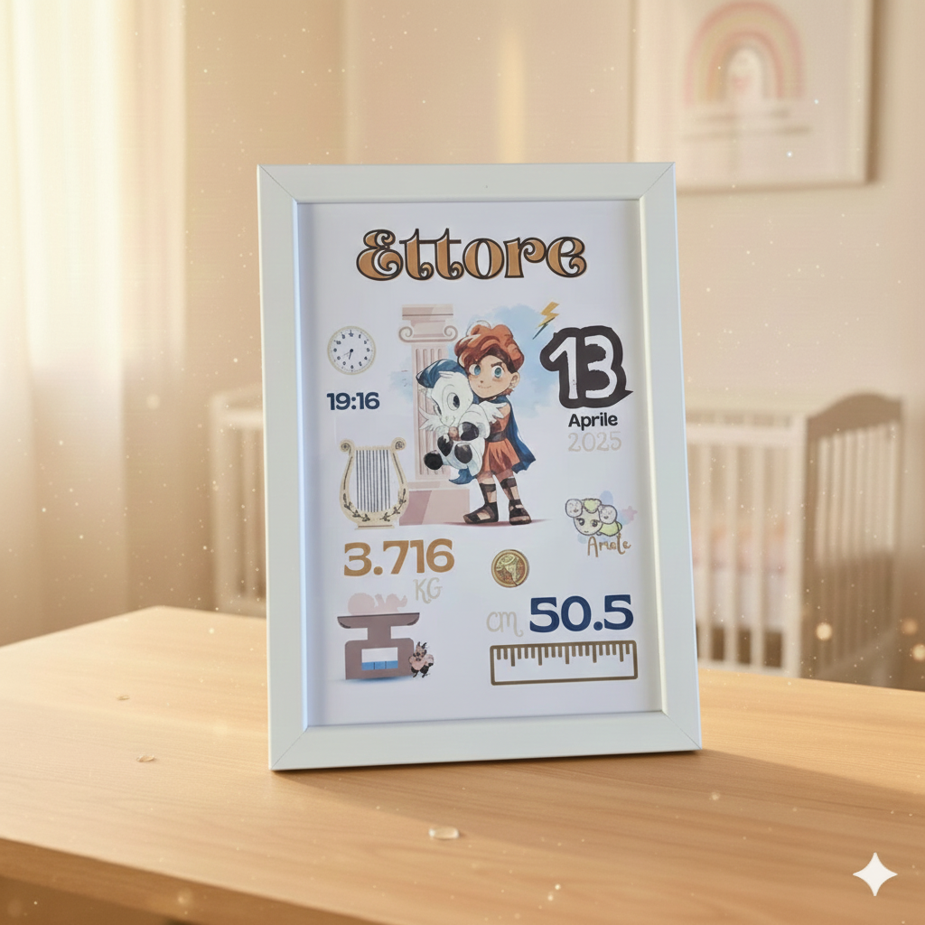 Cornice Nascita - Cartoni Baby