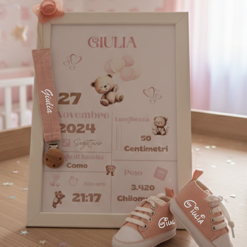 Bundle dei Sogni : Cornice+Catenella Portaciuccio+Scarpette