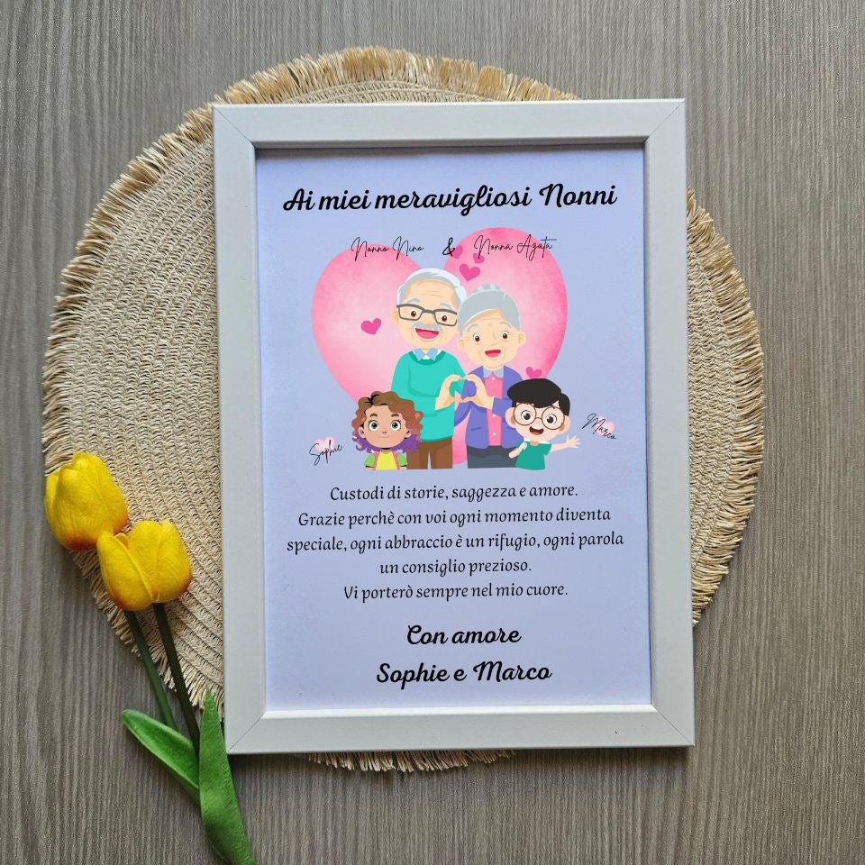 Quadretto Personalizzato per Nonni – “Il nostro amore per voi”