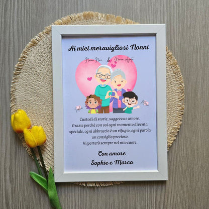 Quadretto Personalizzato per Nonni – “Il nostro amore per voi”