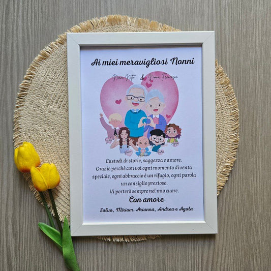Quadretto Personalizzato per Nonni – “Il nostro amore per voi”