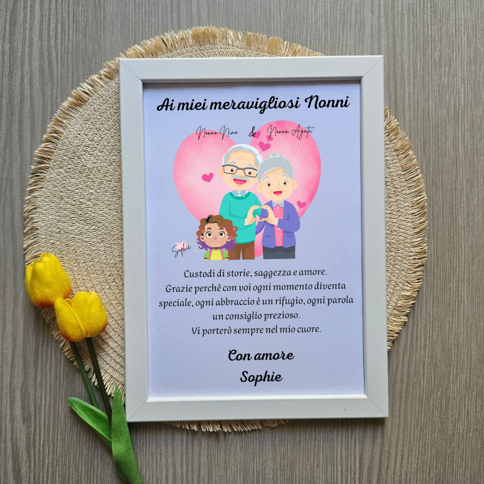 Quadretto Personalizzato per Nonni – “Il nostro amore per voi”