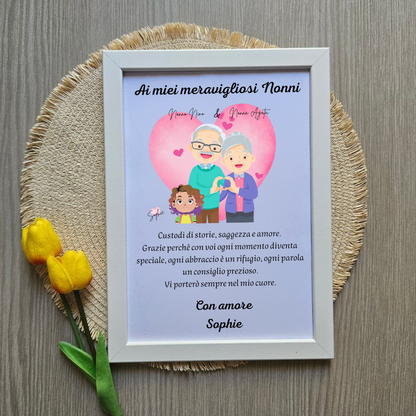 Quadretto Personalizzato per Nonni – “Il nostro amore per voi”